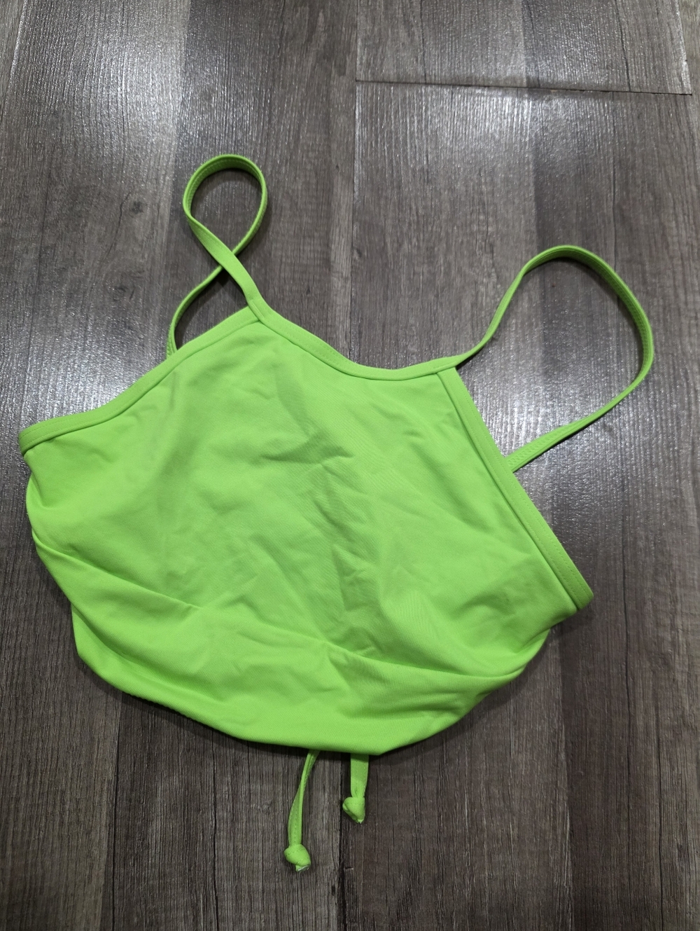 SKIMS triangle Bikini Festival High-Neck Lime NEON Green Swim Top Nwot Boho Xs